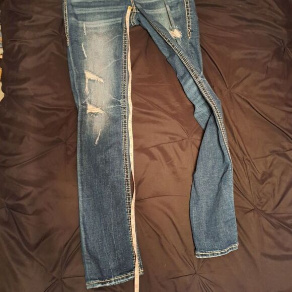 Rock Revival Joyelle Jeans Distressed Denim Straight Leg Low Rise Women's 28 - Picture 15 of 16